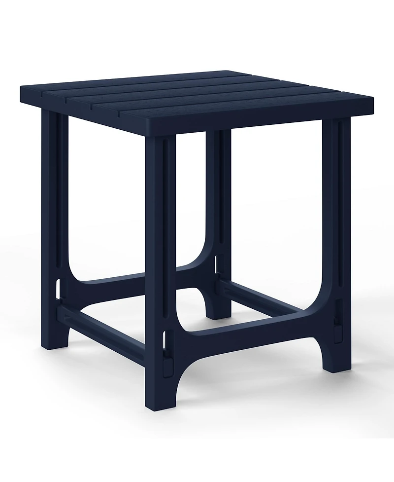 3-Piece Hdpe Outdoor Patio Adirondack Chair with Ottoman and 18" Side Table Set