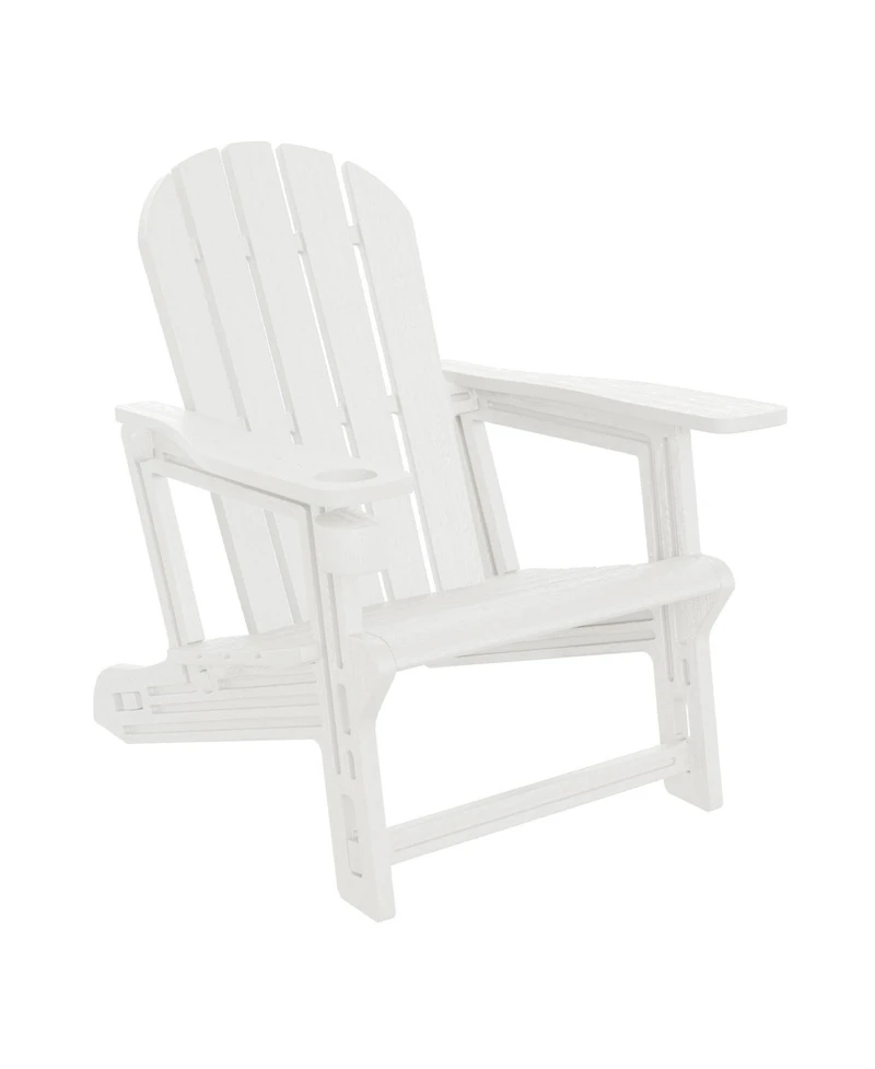 3-Piece Hdpe Outdoor Patio Adirondack Chair with Ottoman and 18" Side Table Set