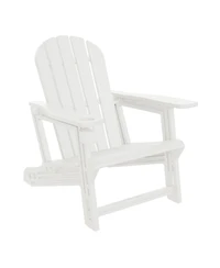 3-Piece Hdpe Outdoor Patio Adirondack Chair with Ottoman and 18" Side Table Set