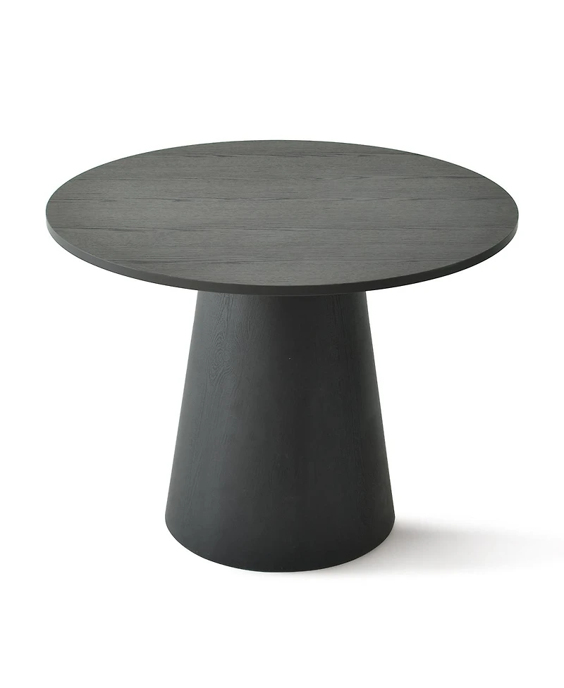 Maison Boucle 3-Piece Modern Dining Set, 35'' Round Pedestal Table with Velvet Upholstered Armchairs, Small Kitchen or Apartment Set