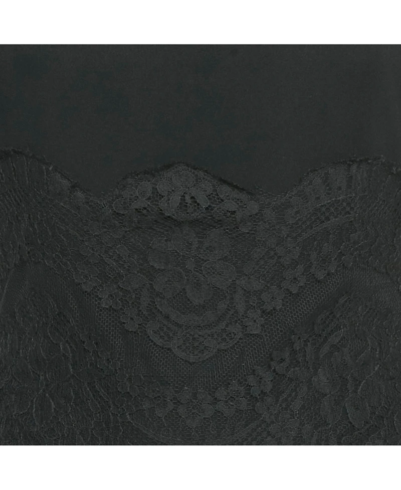 Pre-Owned Dolce & Gabbana Women's Black Crepe Lace Detail Mini Dress