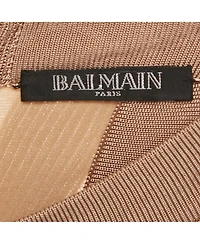 Pre-Owned Balmain Women's Dark Beige Stretch Knit Sleeveless Bodycon Mini Dress