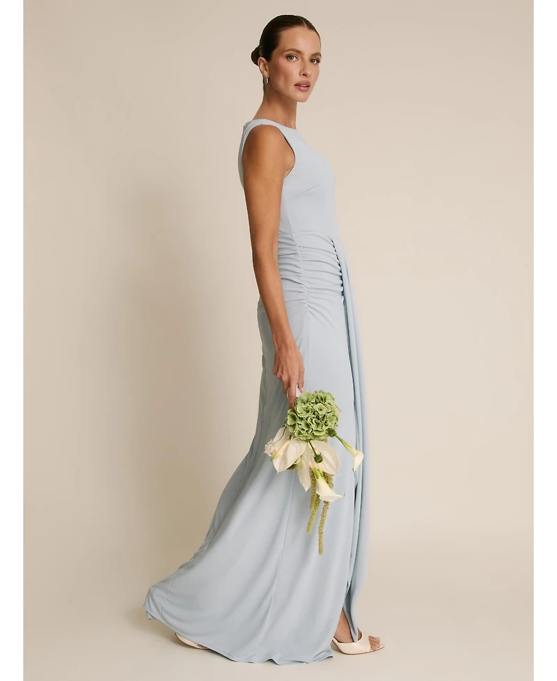 Six Stories Women's Drape Gathered Sleeveless Stretch Dress