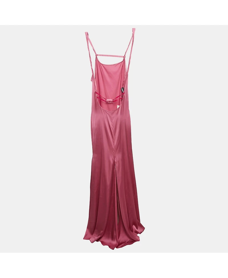 Pre-Owned Jacquemus Women's La Robe Stretch Satin Open-Back Mentalo Maxi Dress