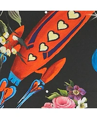 Pre-Owned Dolce & Gabbana Women's Black Printed Silk Midi Dress