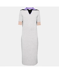 Pre-Owned Balenciaga Women's Colorblock Pattern Knit Shift Midi Dress