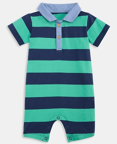 First Impressions Baby Boys Polo Rugby Striped Sunsuit, Exclusively at Macy's