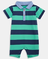 First Impressions Baby Boys Polo Rugby Striped Sunsuit, Exclusively at Macy's