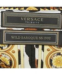 Pre-Owned Versace Women's Tribute Black Silk Wild Baroque Ss 1992 Shirt Dress