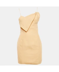 Pre-Owned Jacquemus Women's Beige Linen La'amour Mini Dress