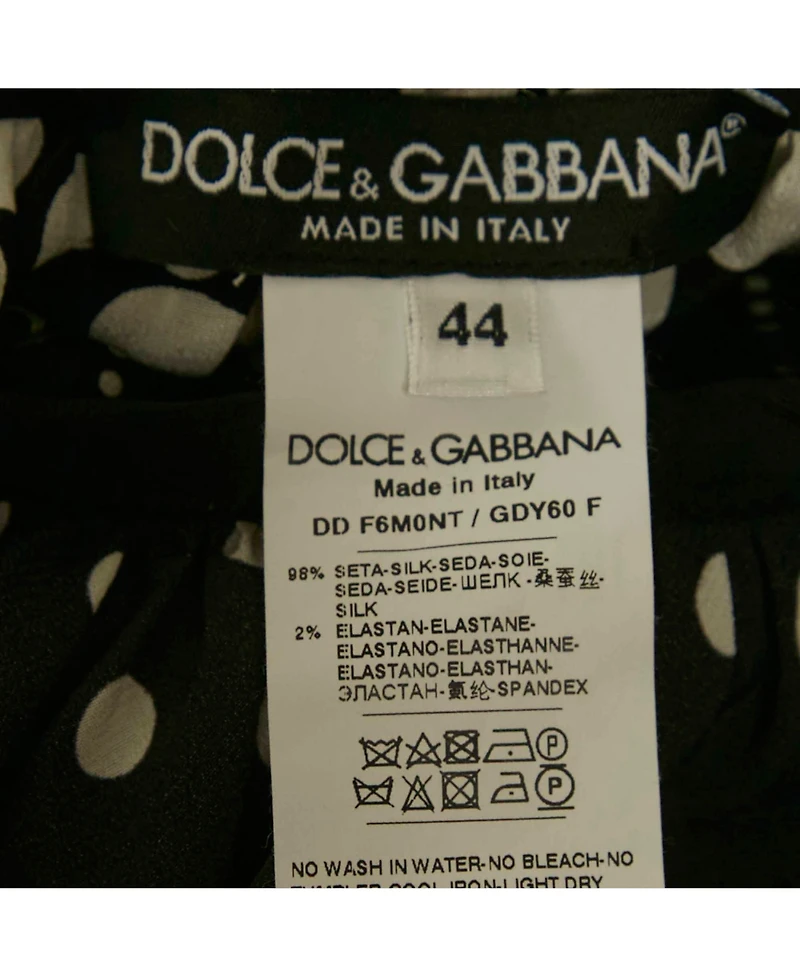 Pre-Owned Dolce & Gabbana Women's Black/white Polka Dot Print Silk Halter Neck Maxi Dress