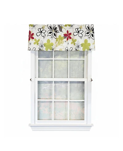 Rlf Home 100% Cotton High Quality Aria Tailored Window Valance with 1.5" Rod Pocket 50" W X 12" L Ivory