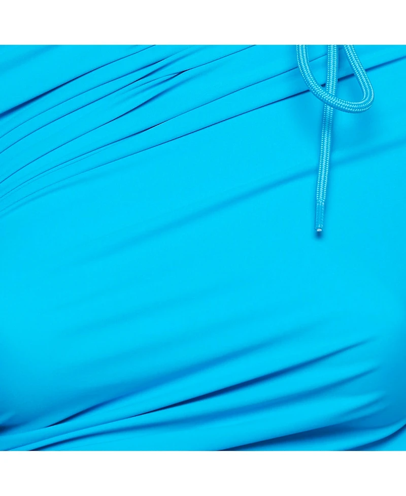 Pre-Owned Balenciaga Women's Blue Jersey Ruched Asymmetric Mini Dress