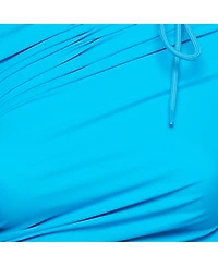 Pre-Owned Balenciaga Women's Blue Jersey Ruched Asymmetric Mini Dress