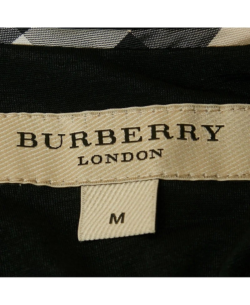 Pre-Owned Burberry Women's London Black Jersey Draped V-Neck Top