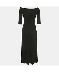 Pre-Owned Chloe Women's Pre-Owned Chloé Black Rib Knit High Neck Flared Midi Dress