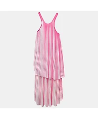 Pre-Owned Stella Mccartney Women's Pink/red Pleated Crepe Sleeveless Dress
