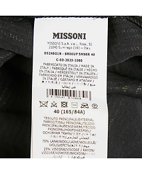 Pre-Owned Missoni Women's Black Zig Zag Knit V-Neck Sheath Dress