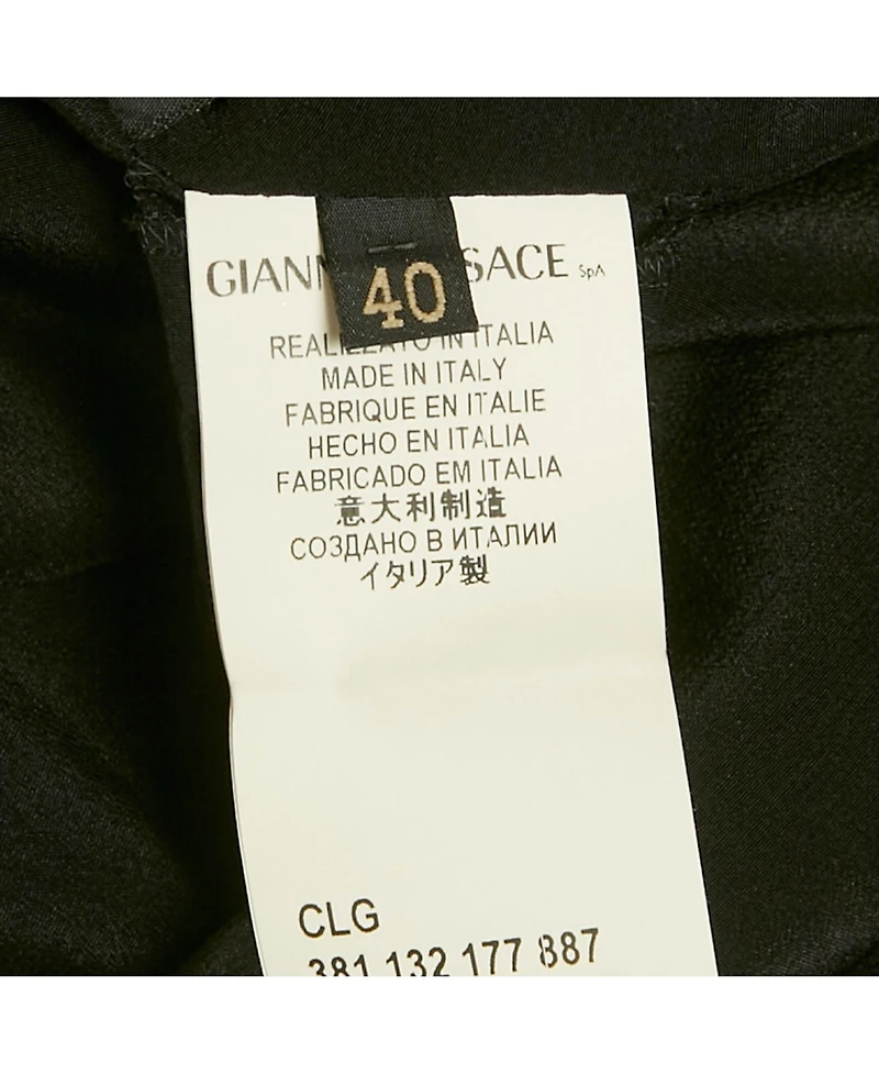 Pre-Owned Versace Women's Black Crepe Crisscross Detail Mini Dress