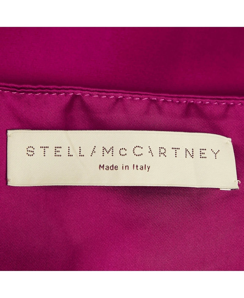 Pre-Owned Stella Mccartney Women's Burgundy Pink Satin One Shoulder Mini Dress