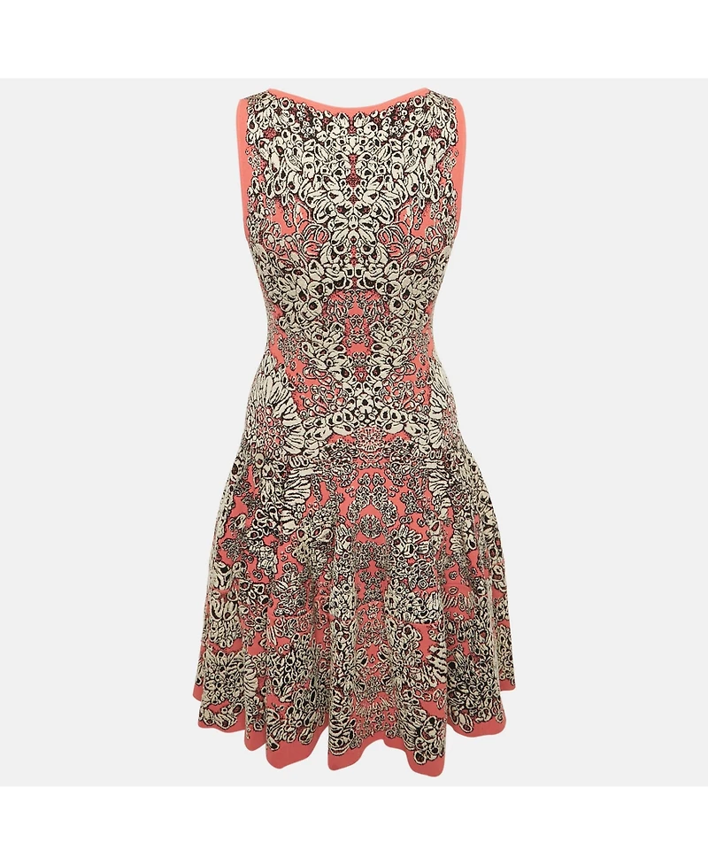 Pre-Owned Alexander Mcqueen Women's Pink Jacquard Knit Mini Dress