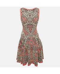 Pre-Owned Alexander Mcqueen Women's Pink Jacquard Knit Mini Dress