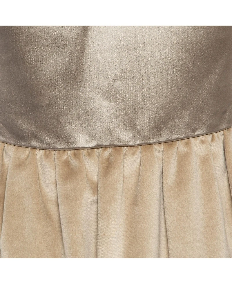 Pre-Owned Dolce & Gabbana Women's Pre-Owned D&g Gold Satin And Velvet Sleeveless Mini Dress