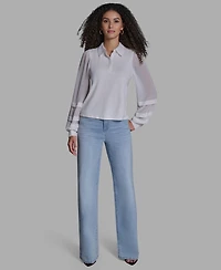 Bcbg Women's Slim Fit Collared Button-Up Top