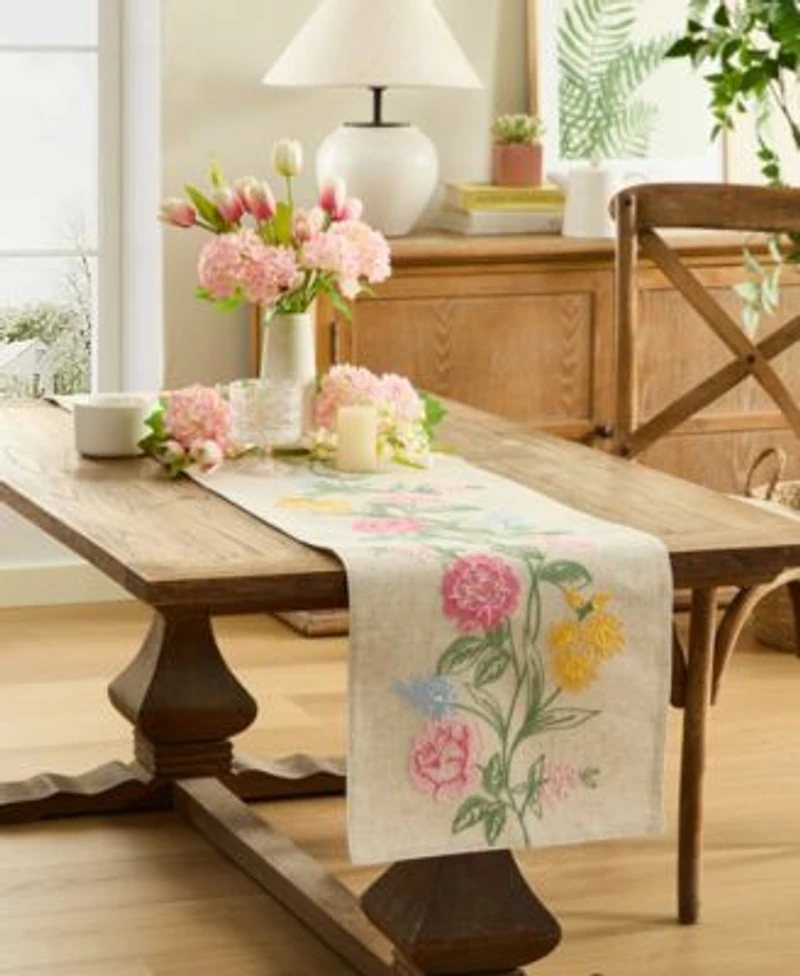 Elrene Blushing Rose Table Linen Collection