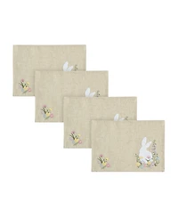 Elrene Embroidered Bunny and Wildflower Placemats, Set of 4