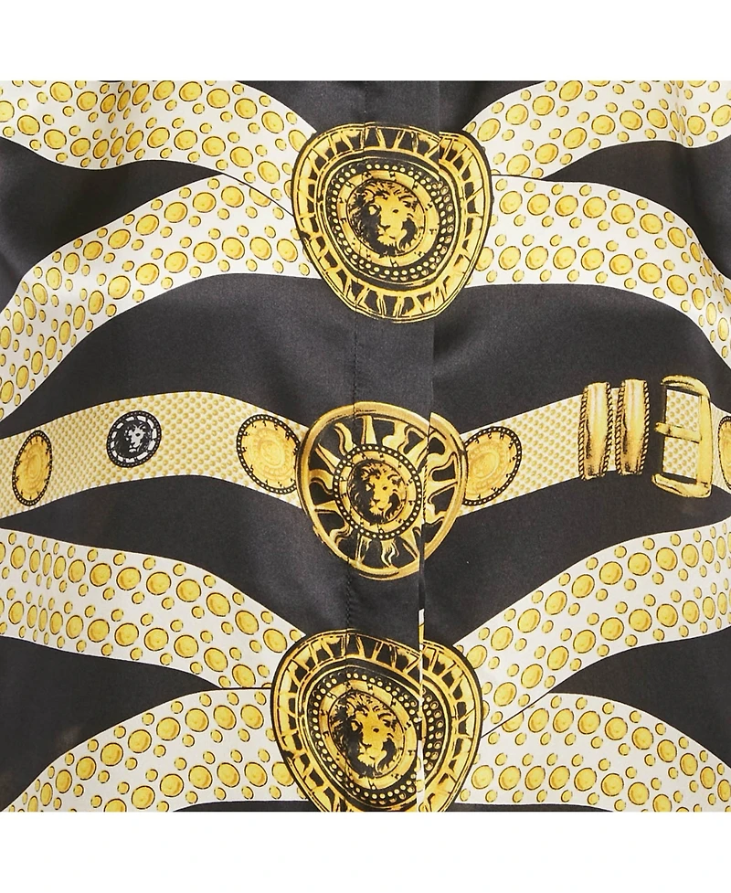 Pre-Owned Versace Women's Pre-Owned Versus Versace Black/yellow Baroque Print Satin Silk Shirt
