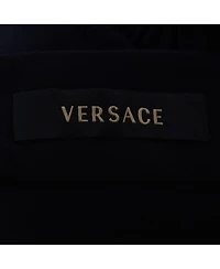 Pre-Owned Versace Women's Navy Blue Silk Ruched Strappy Top