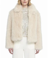 Elle Collection Women's Fluffy Jacket Teddy Coat