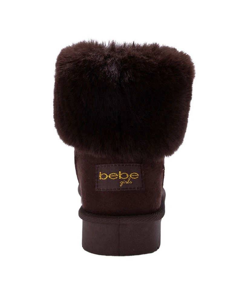 Bebe Girls' 1-13 Cuff Rhinestone Logo Boots