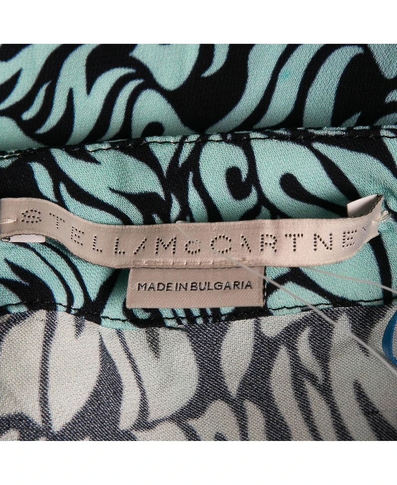 Pre-Owned Stella Mccartney Women's Blue Printed Crepe De Chine Midi Skirt