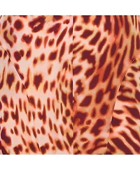 Pre-Owned Stella Mccartney Women's Pink/brown Leopard Print Silk Flared Midi Skirt