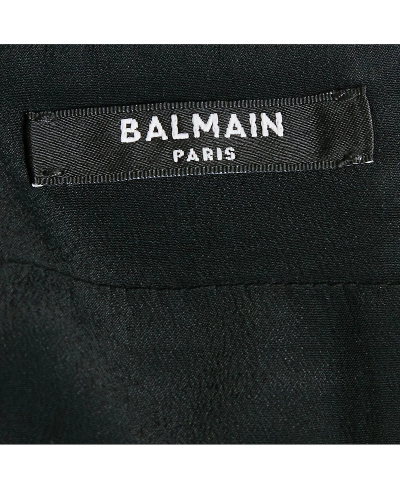 Pre-Owned Balmain Women's Black Patterned Velvet Crop Top