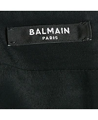 Pre-Owned Balmain Women's Black Patterned Velvet Crop Top