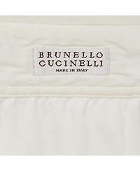 Pre-Owned Brunello Cucinelli Women's Cotton Blend Embellished Trim Short Sleeve Shirt