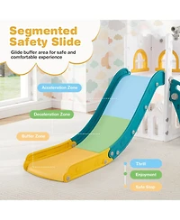 6 1 L-shaped Toddle Slide for Toddlers Age 1-3 Baby with Basketball Hoop
