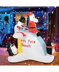 Costway 6 Ft Christmas Inflatable with Led lights Indoor/Outdoor Lighted Xmas Inflatable