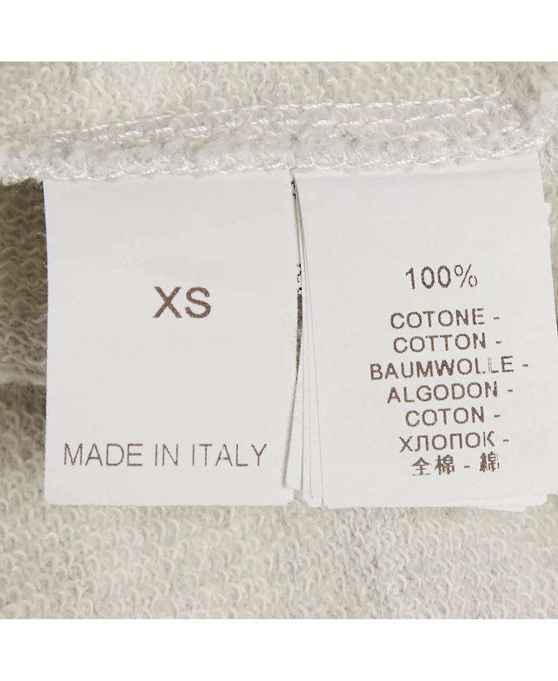 Pre-Owned Brunello Cucinelli Women's Grey Cotton Jersey Ruffled Monili Pocket Detail Sweatshirt