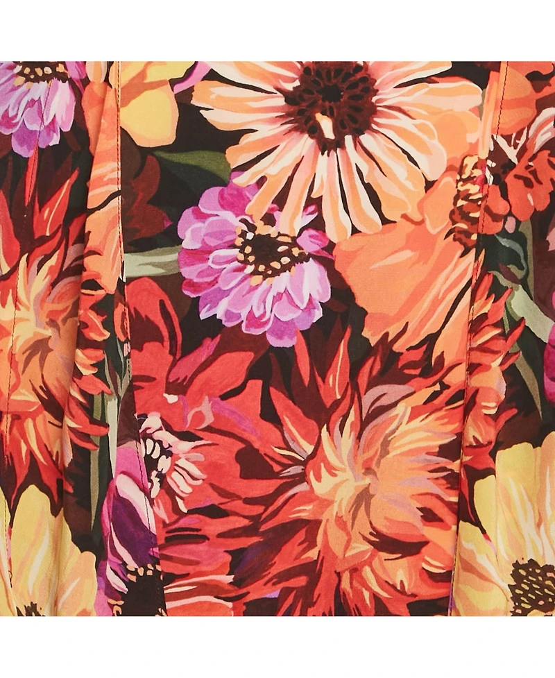 Pre-Owned Stella Mccartney Women's Multicolor Flower Print Silk Midi Skirt