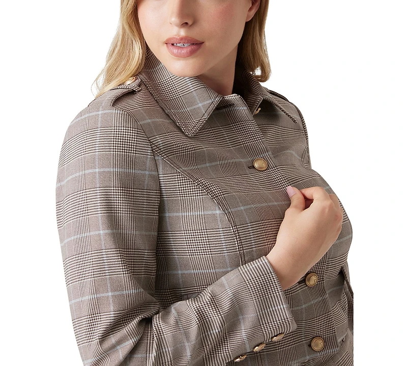 Guess Women's Geraldine Cropped Plaid Jacket