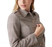 Guess Women's Geraldine Cropped Plaid Jacket