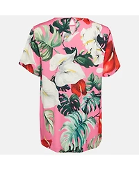 Pre-Owned Dolce & Gabbana Women's Tropical Print Silk Top