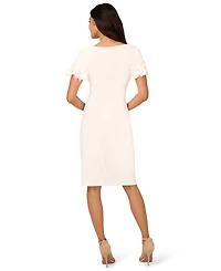 Adrianna Papell Petite Surplice Neck Knit Short Dress