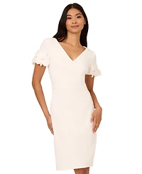 Adrianna Papell Petite Surplice Neck Knit Short Dress