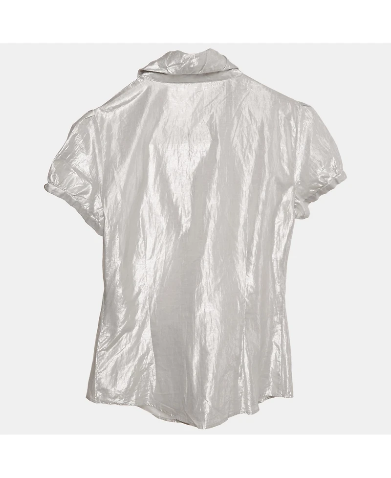Pre-Owned Burberry Women's London Lamé Button Front Shirt