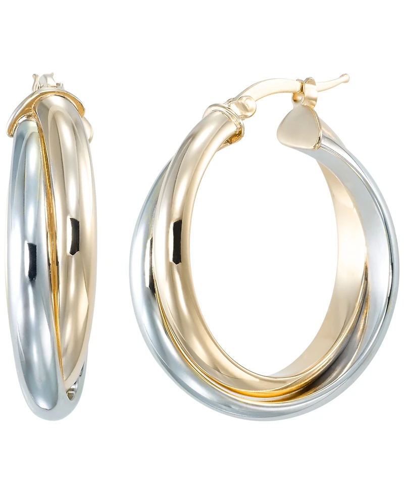 Macy's Two-Tone Double Hoop Earrings